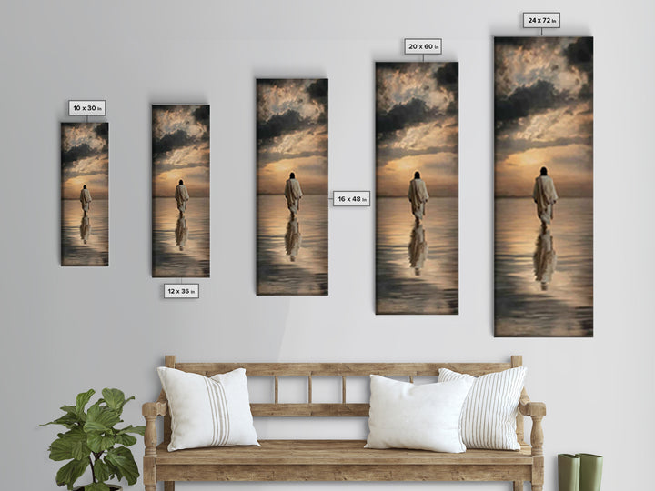 Evening Glory Path | Framed Canvas Print | Skinny Art | Christian Wall Art | Jesus Painting | Christian Art Canvas | Christian Christmas Ar