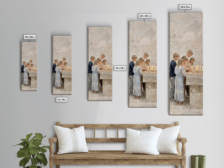 Children Of Blessing | Framed Canvas Print | Narrow Art | Christian Art Canvas | Christian Wall Art | Christian Gift | Christian Christmas