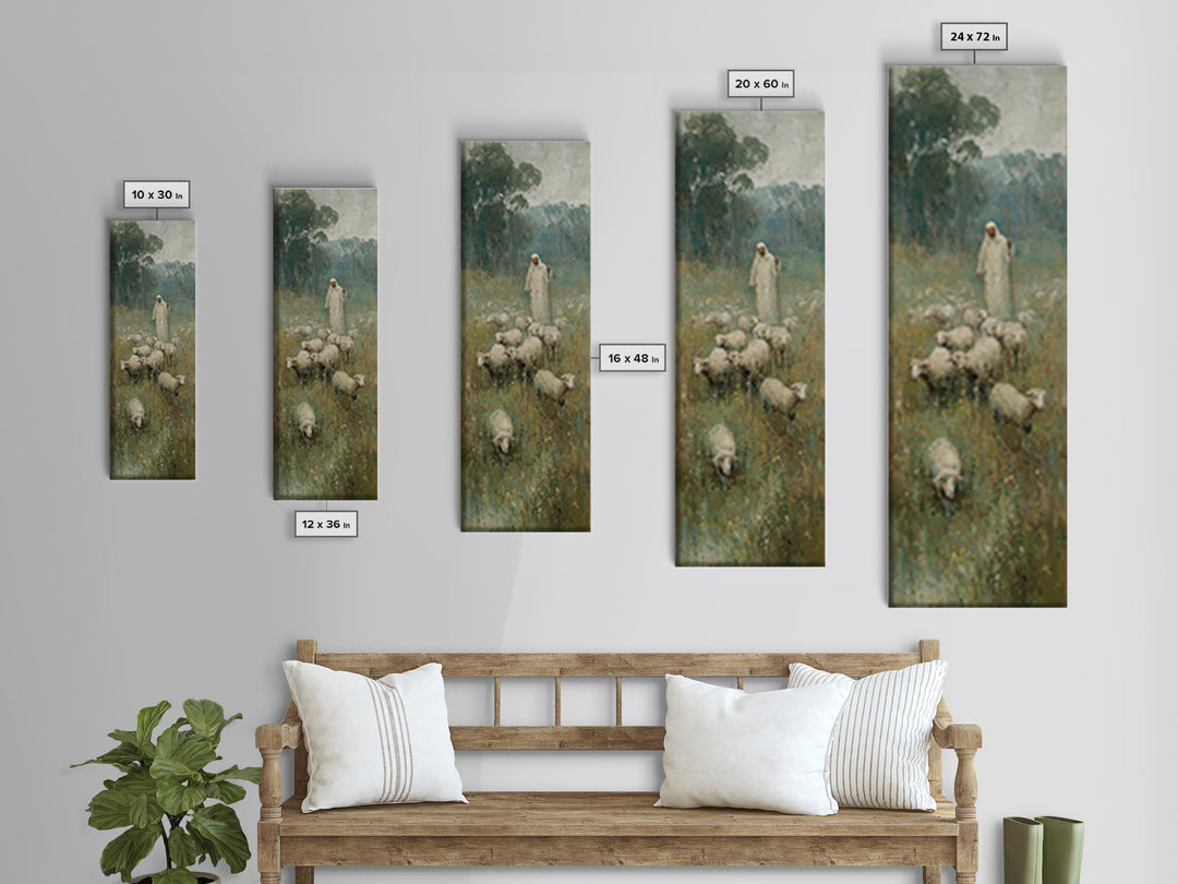 Follow The Shepherd - Framed Canvas Print - Christian Art Canvas - Christian Wall Art - Large Christian Painting - Skinny Art - Jesus Art