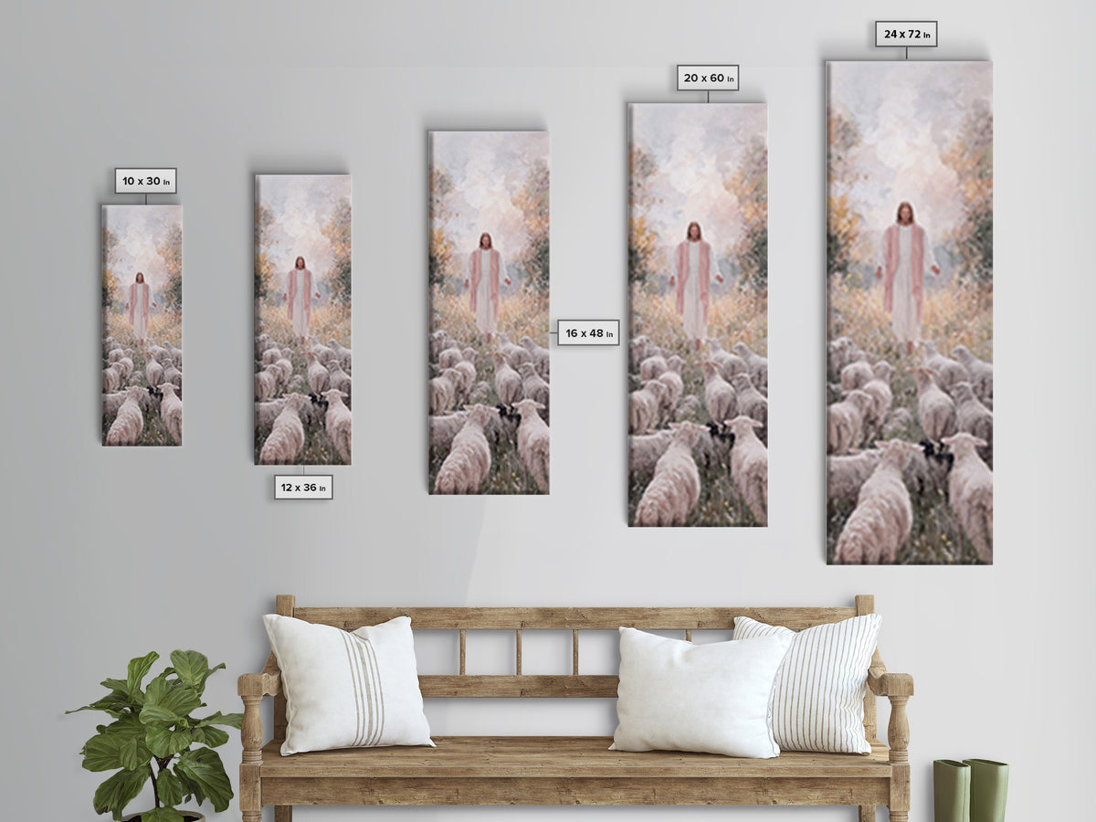Pasture Of Light – Framed Canvas Print – Christian Art Print – Jesus Painting – Skinny Art – Christian Wall Art – Christian Art