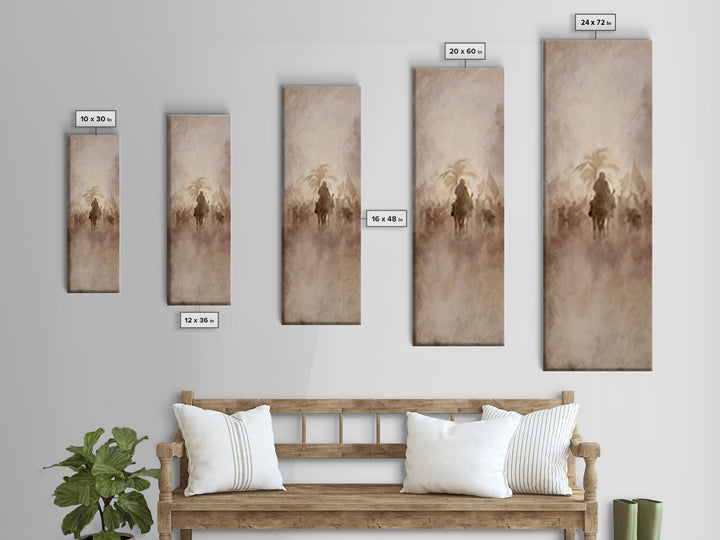 Palm Branch Dawn – Framed Canvas Print – Christian Art Canvas – Christian Art – Tall Skinny Art Print – Jesus Painting – Christian Wall Art