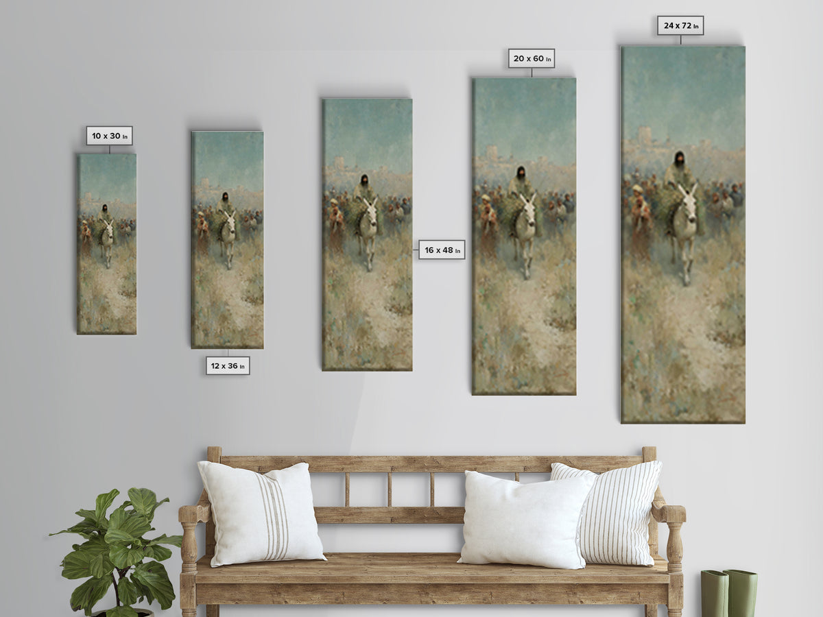 Triumphal Pathway – Framed Canvas Print – Christian Wall Art – Christian Art Print – Tall Skinny Art Print – Jesus Painting – Christian Art