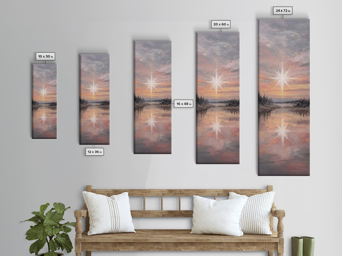 Silent Birth Refuge – Framed Canvas Print – Christian Wall Art – Vintage Christmas Art – Christian Art Print – Skinny Art