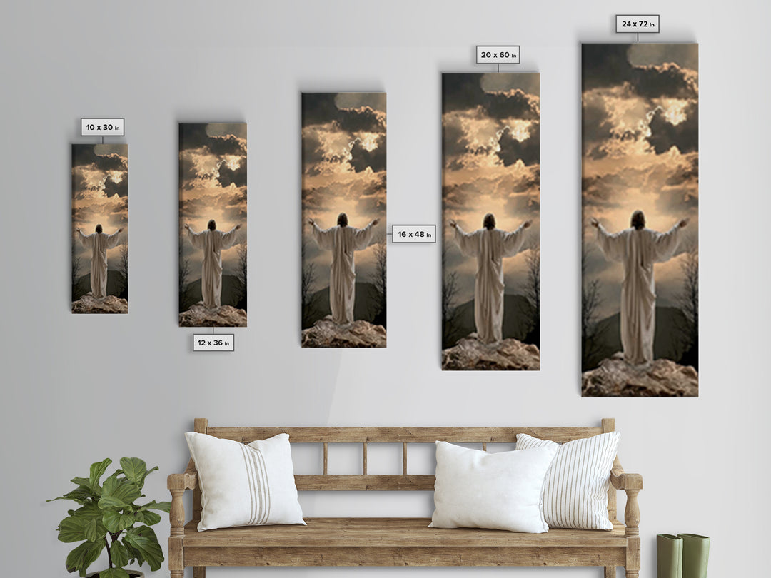 Radiant Summit Grace – Framed Canvas Print – Christian Wall Art – Jesus Painting – Tall Narrow Wall Art – Christian Art Canvas – Christmas
