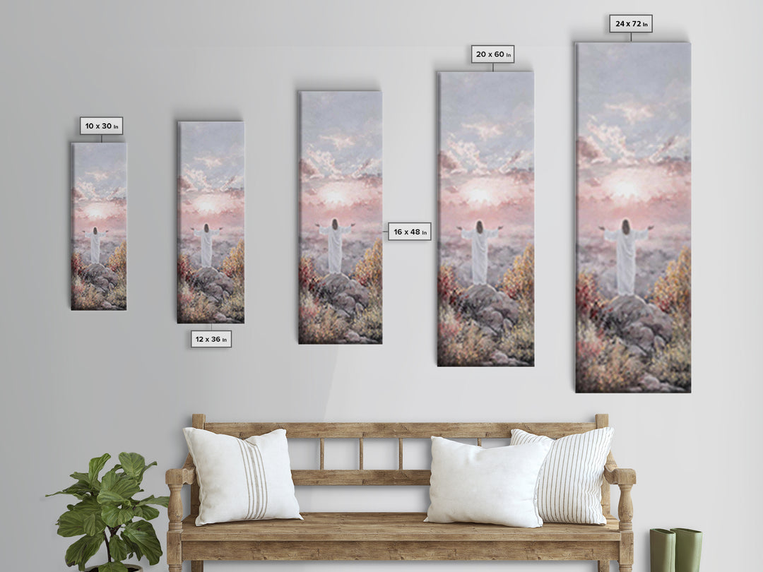 Dawn of Mercy Light, Framed Canvas Print, Christian Art Canvas, Jesus Painting, Christian Wall Art, Skinny Art, Christian Christmas Art, Ch