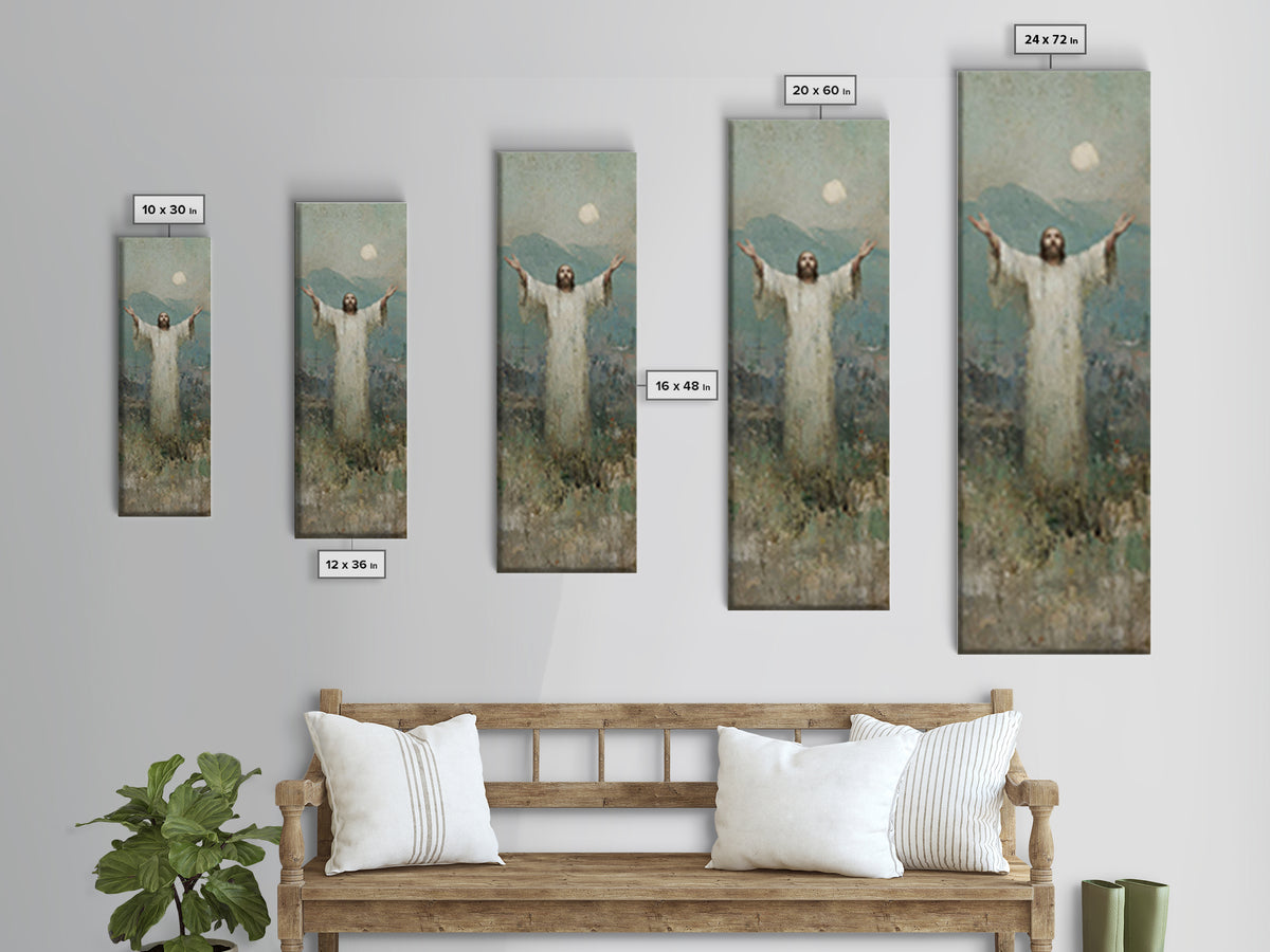 Light of Salvation Grace – Framed Canvas Print – Christian Christmas Art – Jesus Painting – Christian Wall Art – Tall Narrow Wall Art – Chr