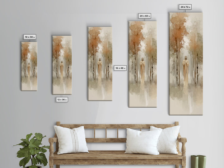 Morning Forest Glory – Framed Canvas Print – Christian Art Canvas – Jesus Painting – Christian Wall Art – Skinny Art – Christian Christmas