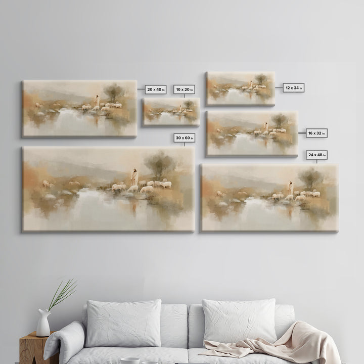River of Peace | Framed Canvas Print | Christian Art Canvas | Jesus Painting | Christmas Art | Christian Wall Art | Subtle Christian Art