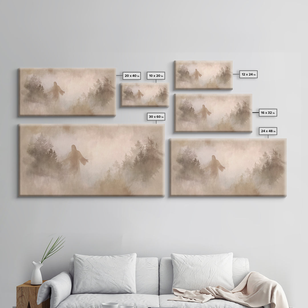 Heavenly Stillness – Framed Canvas Print – Christian Art Canvas – Jesus Painting – Christian Wall Art – Moody Christmas Art – Christian Dec