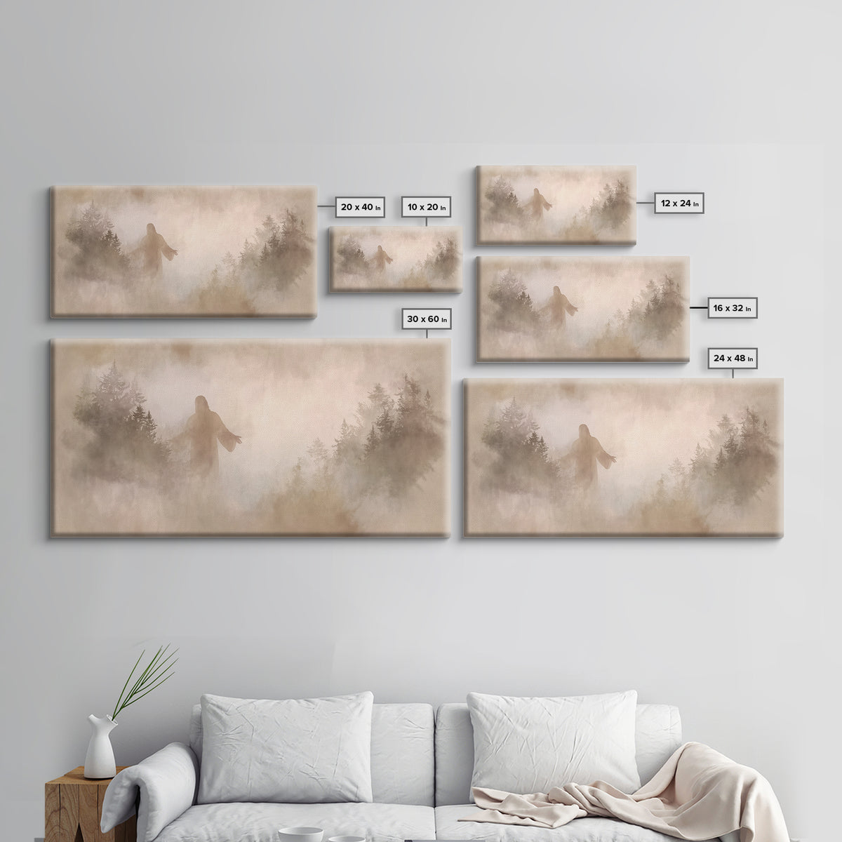 Heavenly Stillness – Framed Canvas Print – Christian Art Canvas – Jesus Painting – Christian Wall Art – Moody Christmas Art – Christian Dec