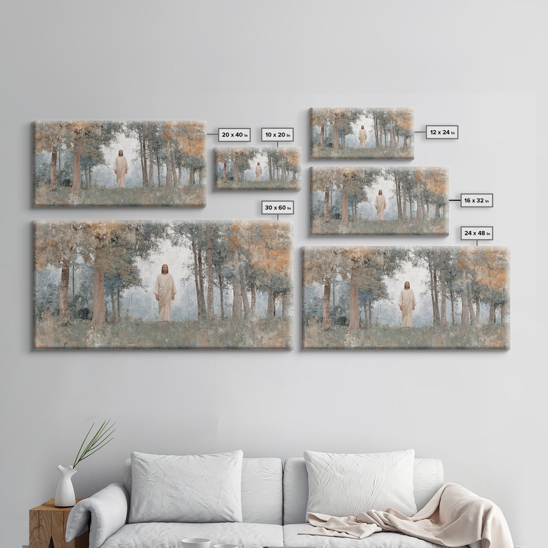 Divine Meadow, Framed Canvas Print, Christian Wall Art, Jesus Painting, Christian Art Canvas, Subtle Christian Art, Christian Christmas Art
