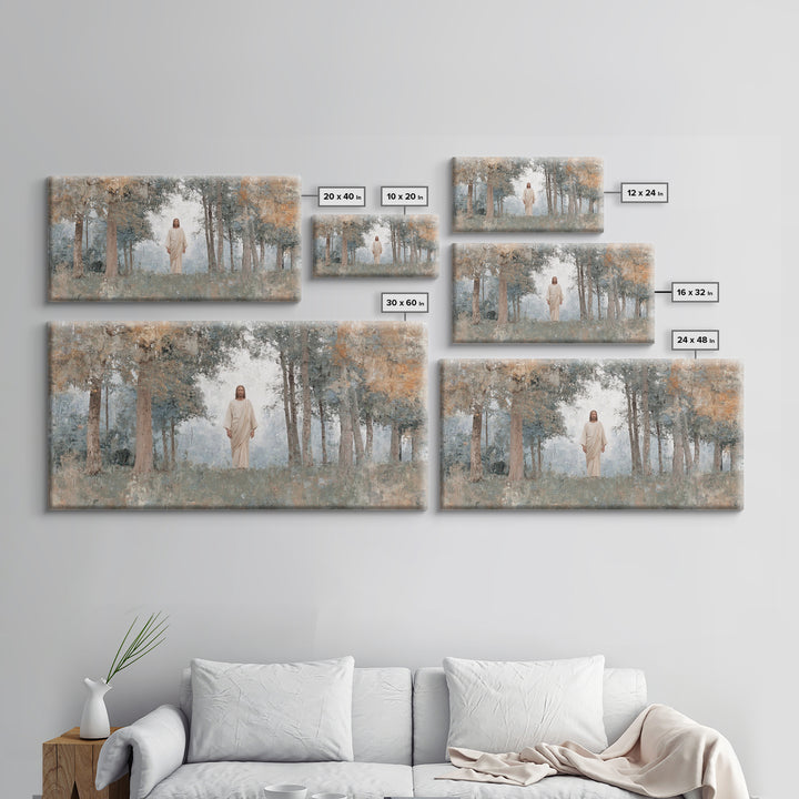 Divine Meadow, Framed Canvas Print, Christian Wall Art, Jesus Painting, Christian Art Canvas, Subtle Christian Art, Christian Christmas Art