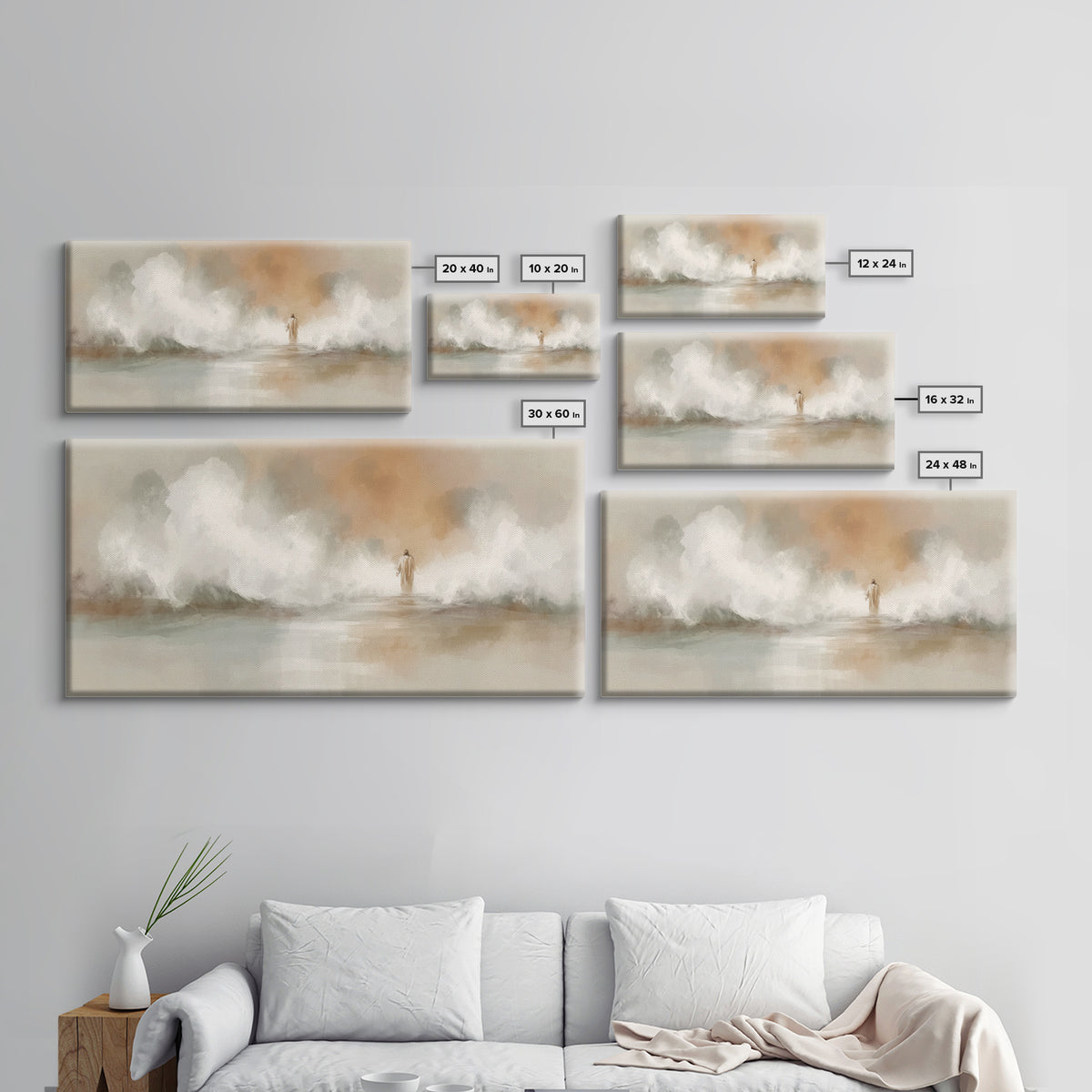 Waves of Mercy | Framed Canvas Print | Christian Art Canvas | Christian Wall Art | Jesus Painting | Modern Christian Art | Christian Gift