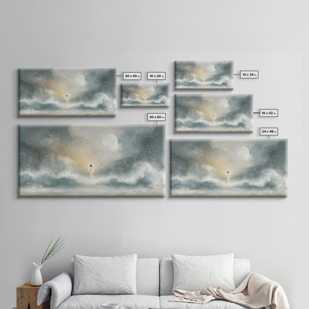 Celestial Hope, Framed Canvas Print, Christian Art Canvas, Jesus Painting, Christmas Art, Christian Wall Art, Unique Christian Art