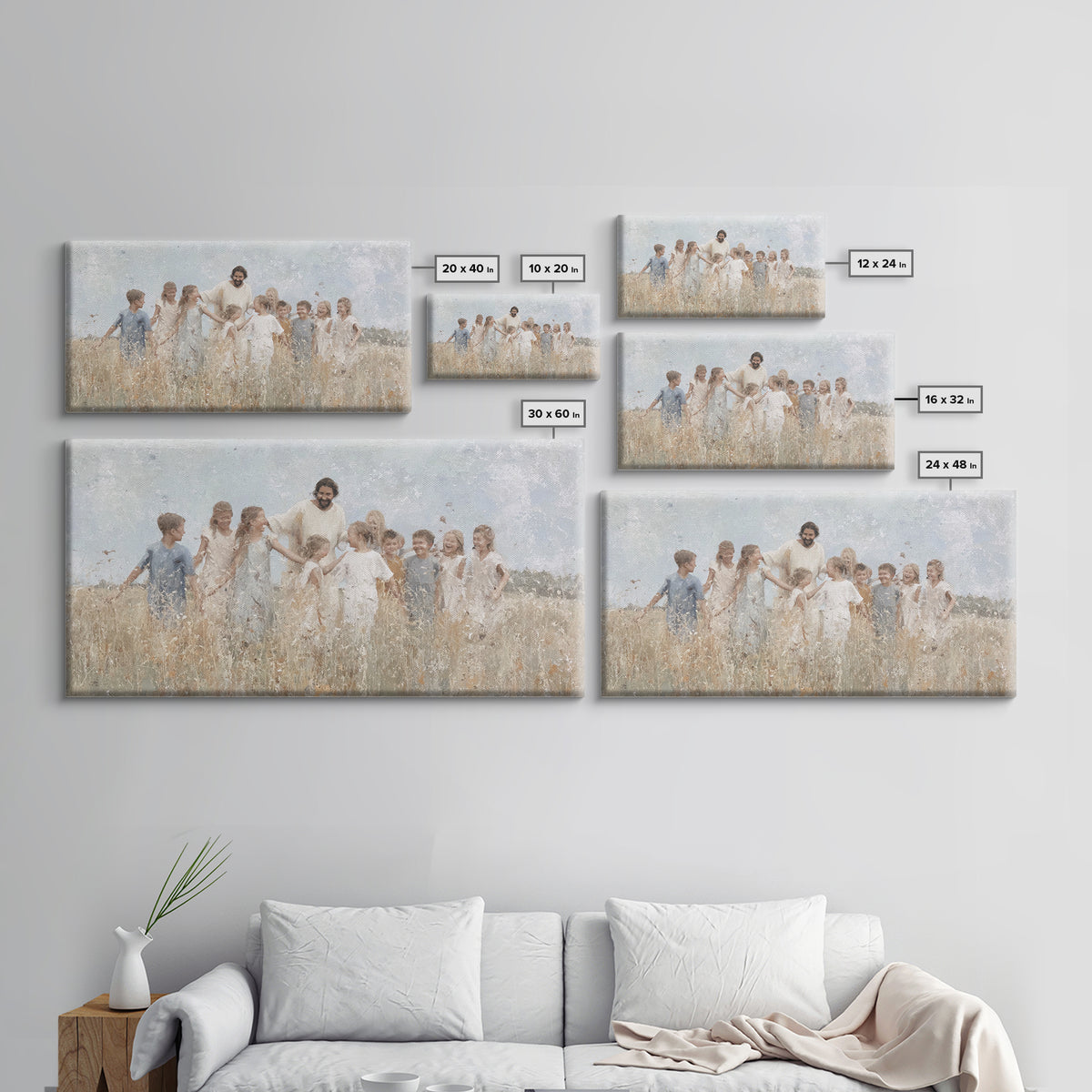 Fields Of Joy – Framed Canvas Print – Christian Wall Art – Jesus Painting – Christian Art Canvas – Christmas Art – Christian Decor
