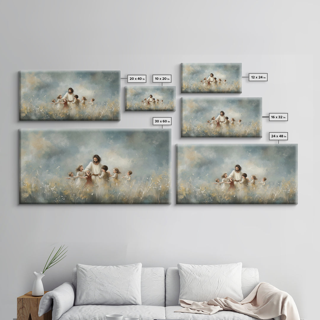 Gentle Shepherd Light | Framed Canvas Print | Christian Art Canvas | Jesus Painting | Christian Wall Art | Christian Christmas Art | Christ