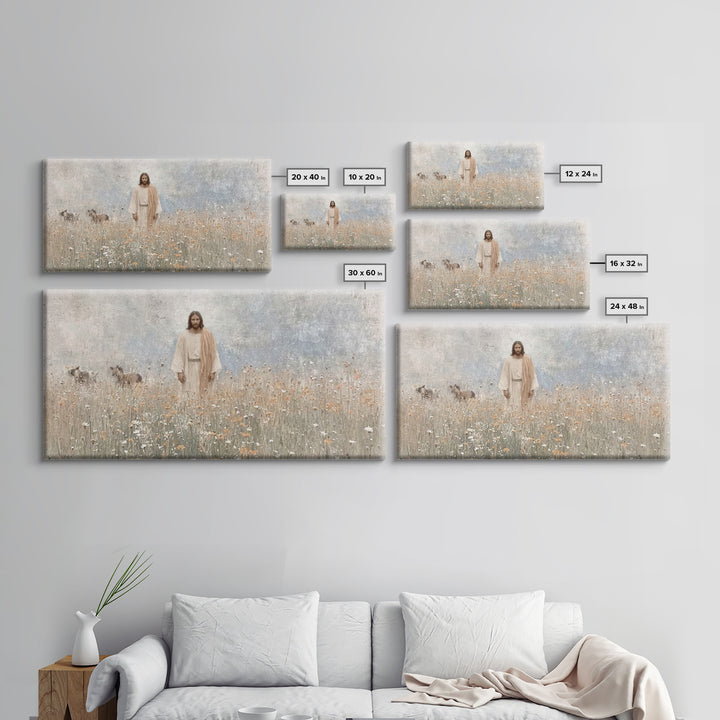 Sacred Garden Quiet, Framed Canvas Print, Christian Art Print, Jesus Paintings, Christian Wall Art, Christmas Art Prints, Christian Decor,