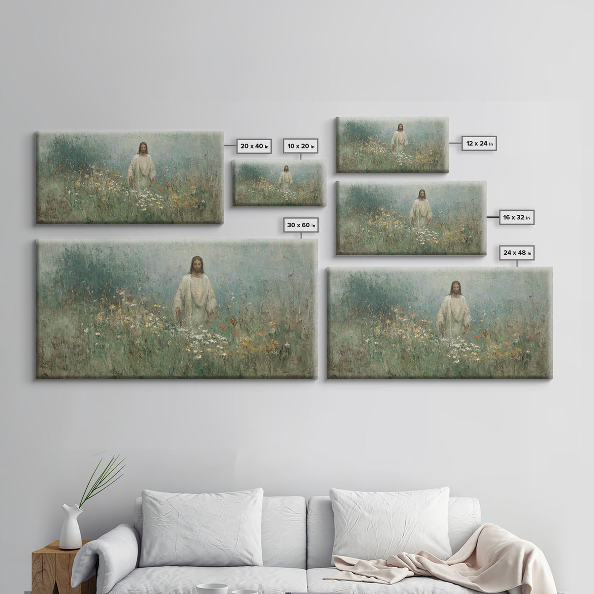 Radiant Shepherd Bloom – Framed Canvas Print – Christian Wall Art – Jesus Christ Painting – Christian Art Canvas – Christmas Art – Christia