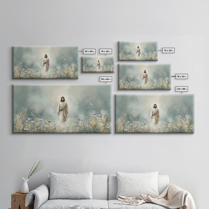 Heavenly Garden Walk – Framed Canvas Print – Christian Art Print – Jesus Painting – Christian Wall Art – Christian Christmas Art – Christia