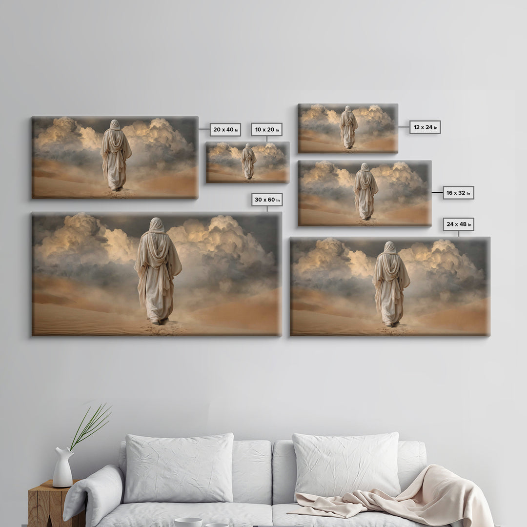 Cloudbound Journey | Framed Canvas Print | Jesus Painting | Christian Wall Art | Christian Art Canvas | Moody Christian Art | Christian Dec