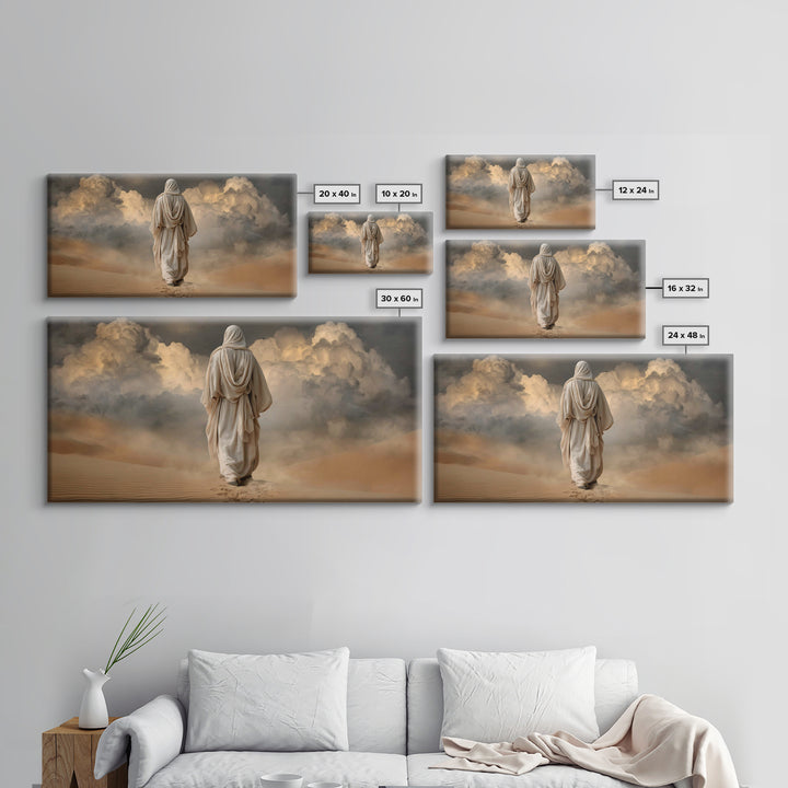 Cloudbound Journey | Framed Canvas Print | Jesus Painting | Christian Wall Art | Christian Art Canvas | Moody Christian Art | Christian Dec