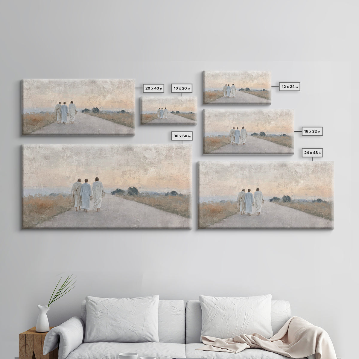 Road Of Companions | Framed Canvas Print | Christian Art Canvas | Christian Wall Art | Christian Paintings | Jesus Painting | Christian Dec