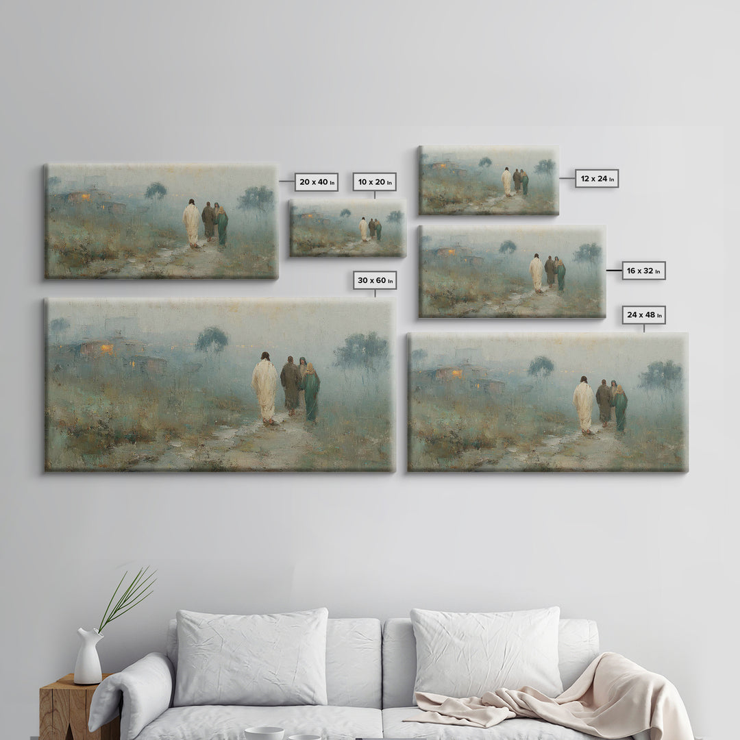 Walk To Hope | Framed Canvas Print | Christian Art Canvas | Jesus Painting | Modern Christian Art | Christian Wall Art | Christmas Art