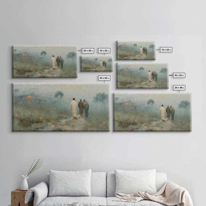 Walk To Hope | Framed Canvas Print | Christian Art Canvas | Jesus Painting | Modern Christian Art | Christian Wall Art | Christmas Art