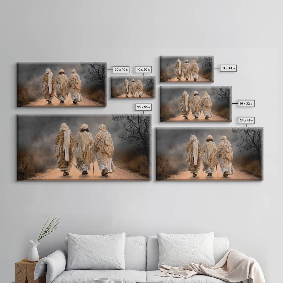 Sacred Companions, Framed Canvas Print, Christian Art Canvas, Jesus Painting, Christian Wall Art, Christian Christmas Art, Christmas Art