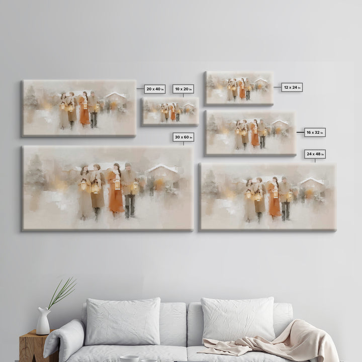 Lantern Fellowship | Framed Canvas Print | Christian Christmas Art | Christmas Wall Art | Christian Art Canvas | Modern Christian Art | Xma