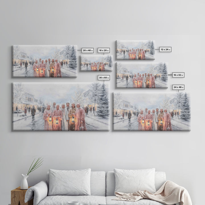 Snowlit Harmony, Framed Canvas Print, Christian Wall Art, Christmas Art Prints, Christian Christmas Art, Christian Art Canvas, Christian Gi