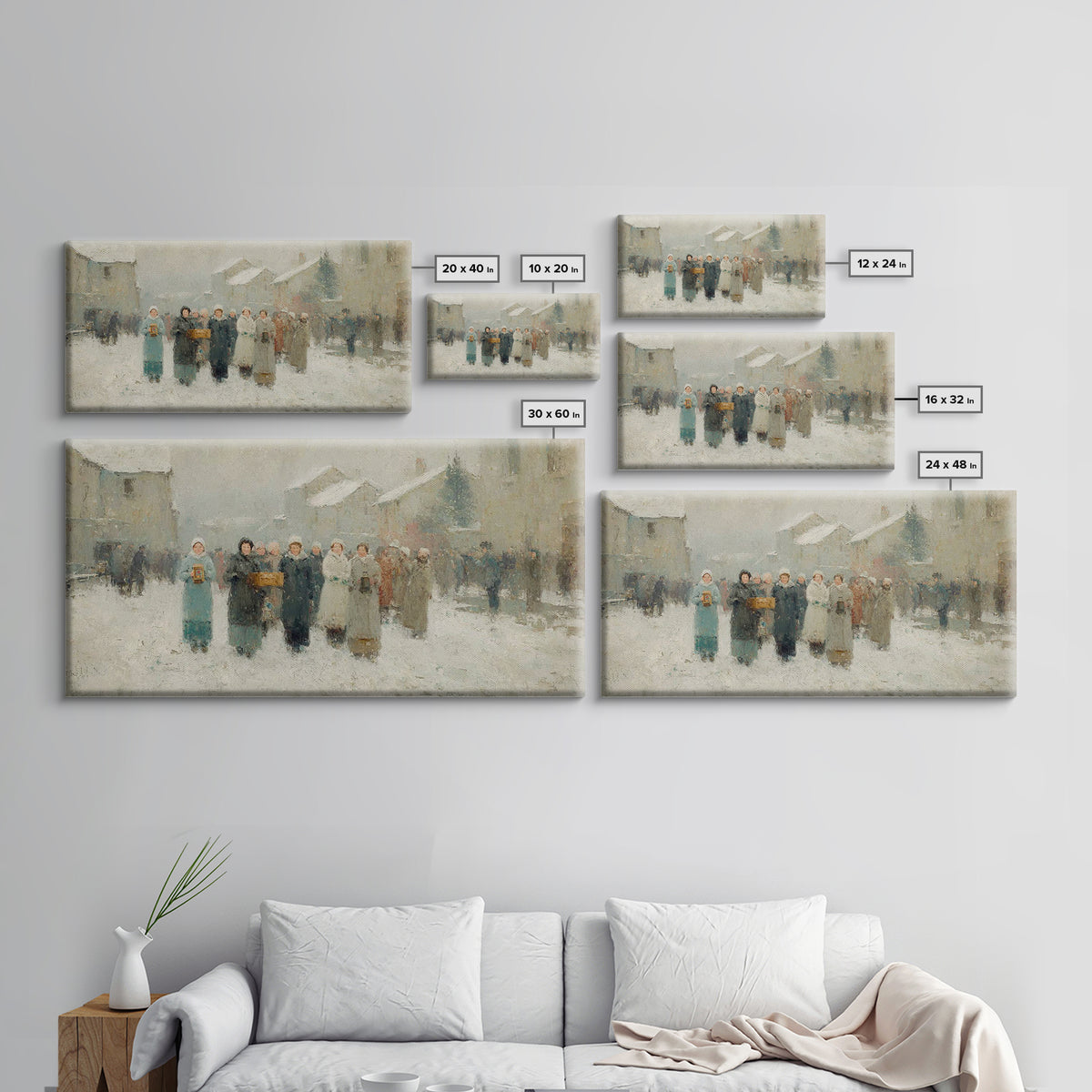 Little Carolers, Framed Canvas Print, Christmas Art Prints, Christian Christmas Art, Christian Art Canvas, Christmas Wall Art, Christian De