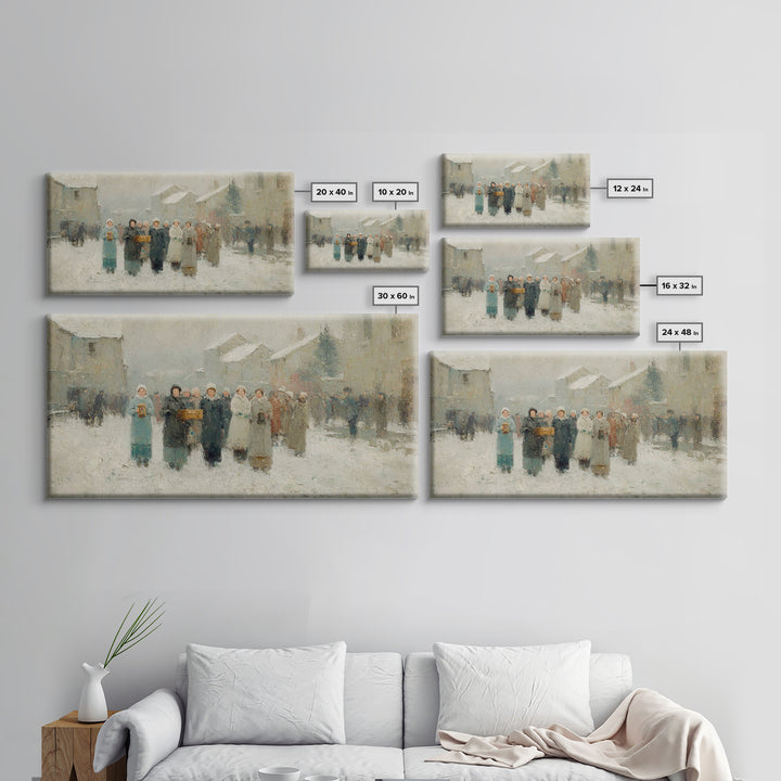 Little Carolers, Framed Canvas Print, Christmas Art Prints, Christian Christmas Art, Christian Art Canvas, Christmas Wall Art, Christian De