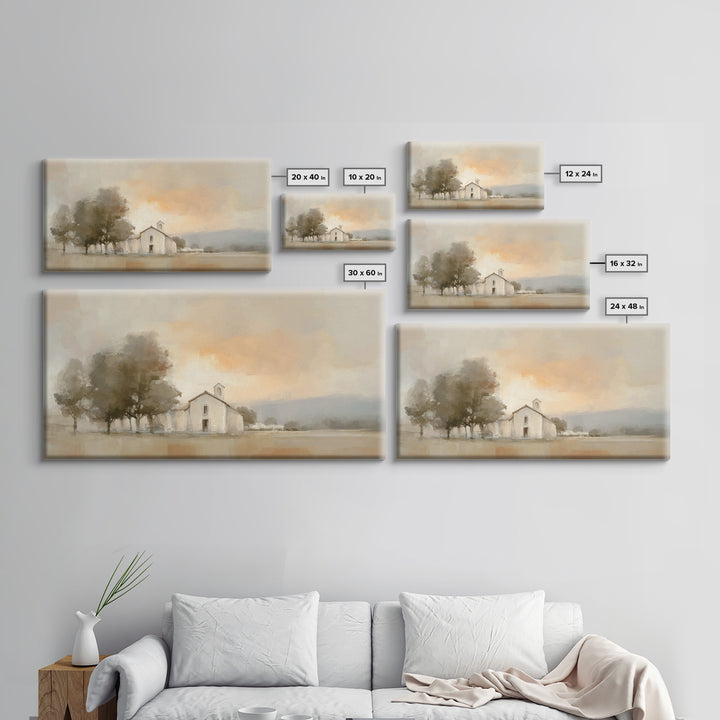 Chapel At Dawn – Framed Canvas Print – Christian Wall Art – Minimalist Christian Art – Christian Art Canvas – Modern Christian Painting – P