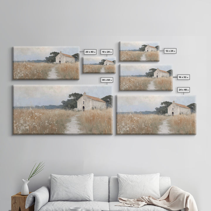 Fieldside Chapel Rest – Framed Canvas Print – Christian Art Work – Christian Wall Art – Christian Art Canvas – Christian Decor – Minimalist