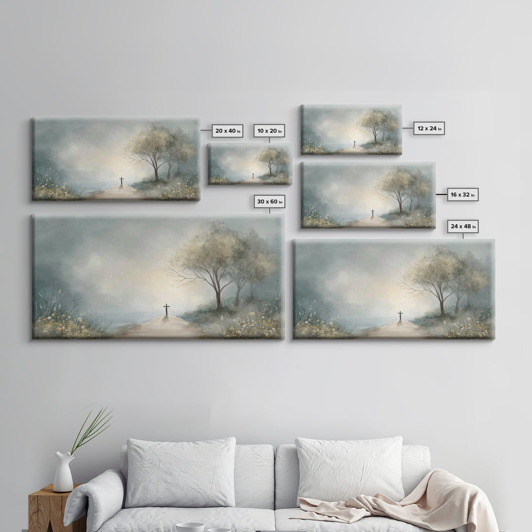 Crossroad Of Hope – Framed Canvas Print – Christian Wall Art – Christian Art Canvas – Christian Art Work – Moody Christian Art – Christian