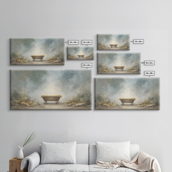 Holy Manger Glow | Framed Canvas Print | Christian Christmas Art | Christmas Wall Art | Christian Art Canvas | Christian Decor
