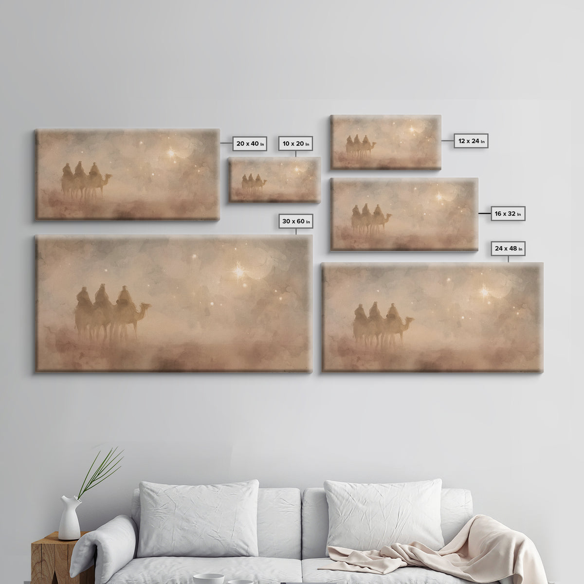 Wisemen In Dawn – Framed Canvas Print – Christian Christmas Art – Christmas Wall Art – Christian Art Canvas – Christian Decor