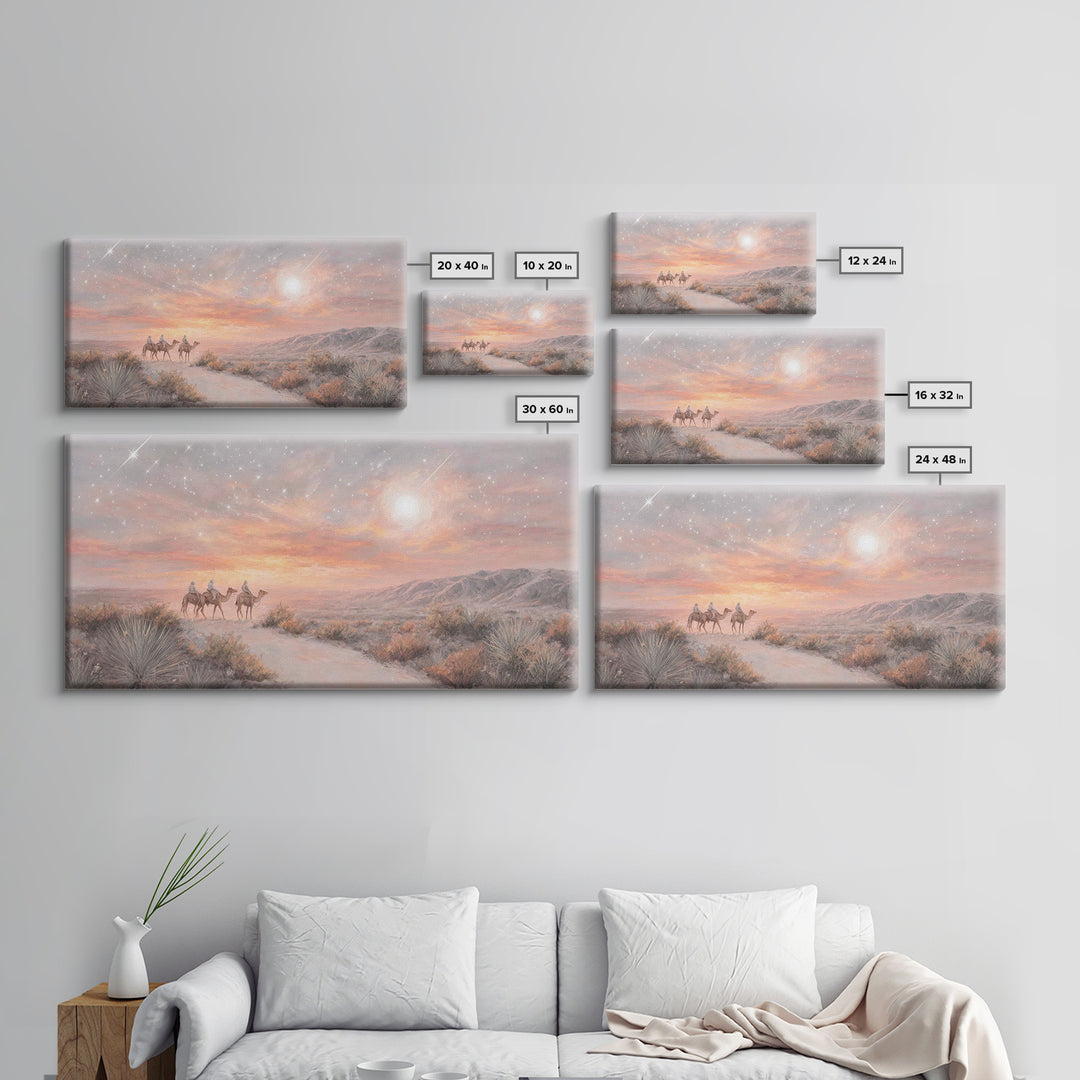 Desert Star Path, Framed Canvas Print, Christian Art Canvas, Christmas Art Prints, Christian Christmas Art, Christian Wall Art