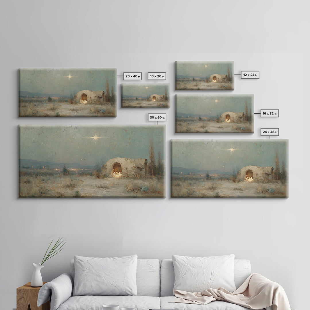 Bethlehem Light – Framed Canvas Print – Jesus Art – Christian Decor – Christian Canvas – Christian Gifts – Christian Art – Christmas Art