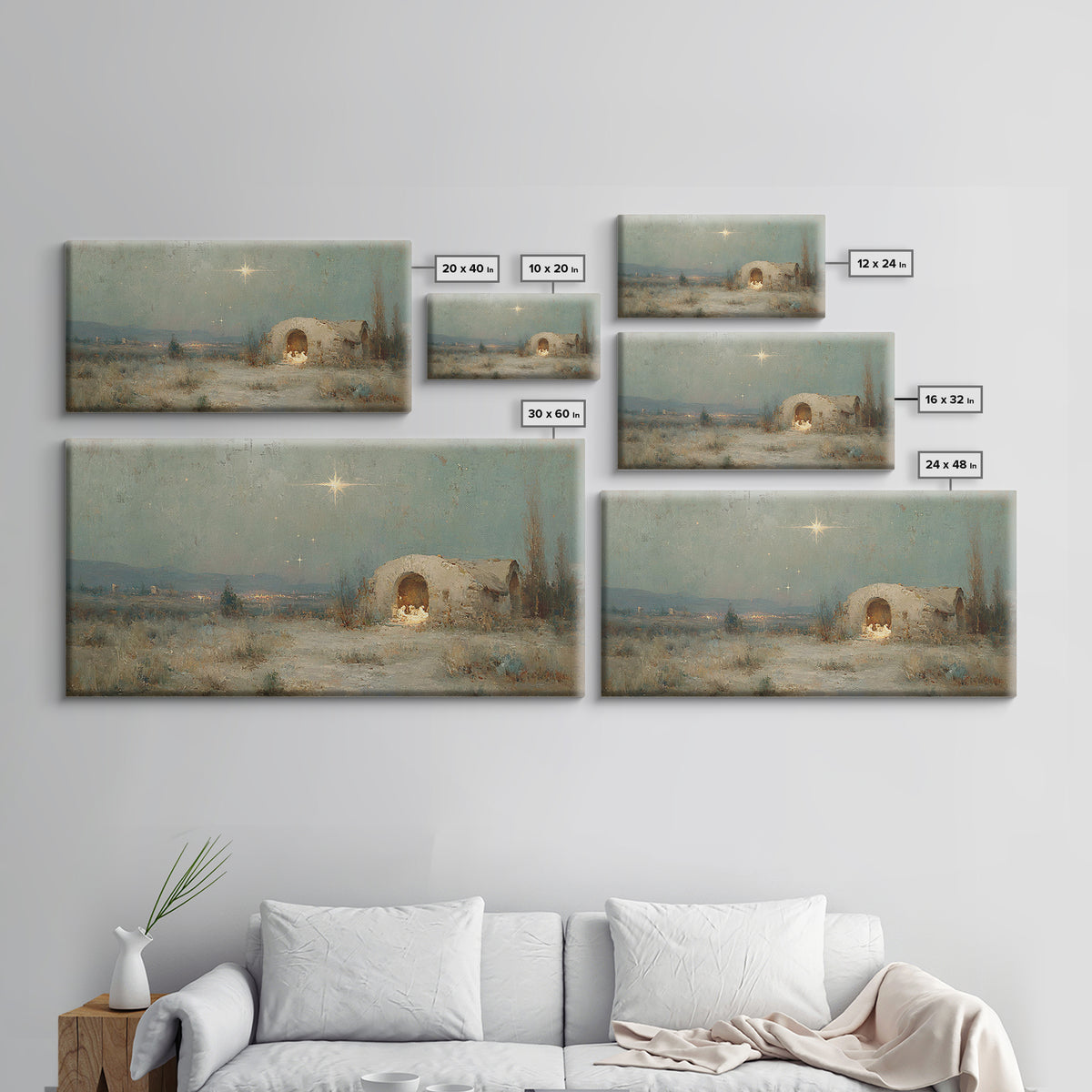 Bethlehem Light – Framed Canvas Print – Jesus Art – Christian Decor – Christian Canvas – Christian Gifts – Christian Art – Christmas Art