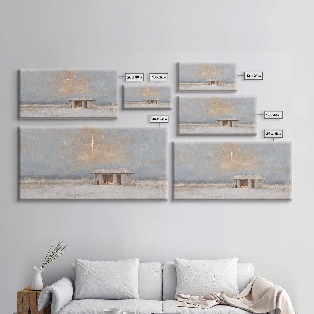 Heavenly Stillness – Framed Canvas Print – Christian Gifts – Christian Art – Jesus Art – Christian Canvas – Christian Decor – Christmas Art