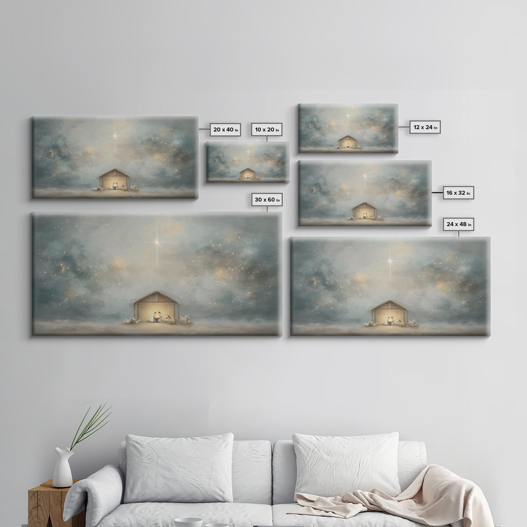 Desert Nativity – Framed Canvas Print – Jesus Art – Christian Gifts – Christian Decor – Christmas Art – Christian Canvas – Christian Art