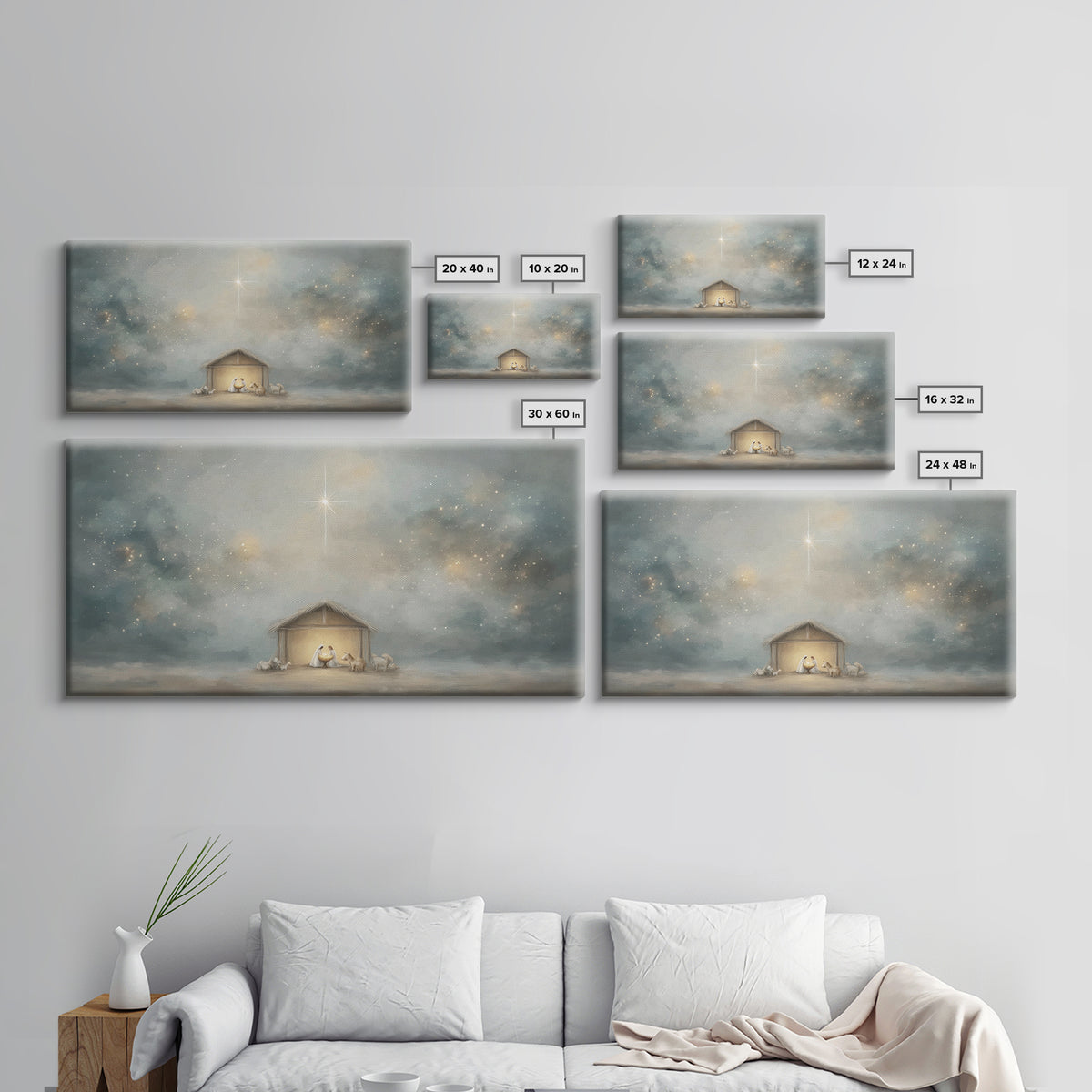 Desert Nativity – Framed Canvas Print – Jesus Art – Christian Gifts – Christian Decor – Christmas Art – Christian Canvas – Christian Art