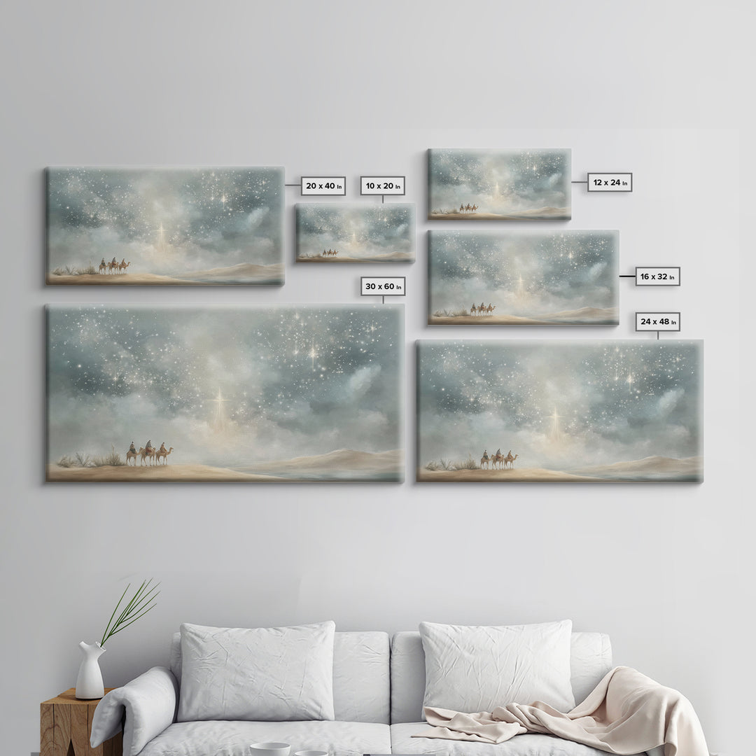 Wonders of Bethlehem Light | Framed Canvas Print | Christian Art Canvas | Christian Christmas Art | Christmas Wall Art | Modern Christian A