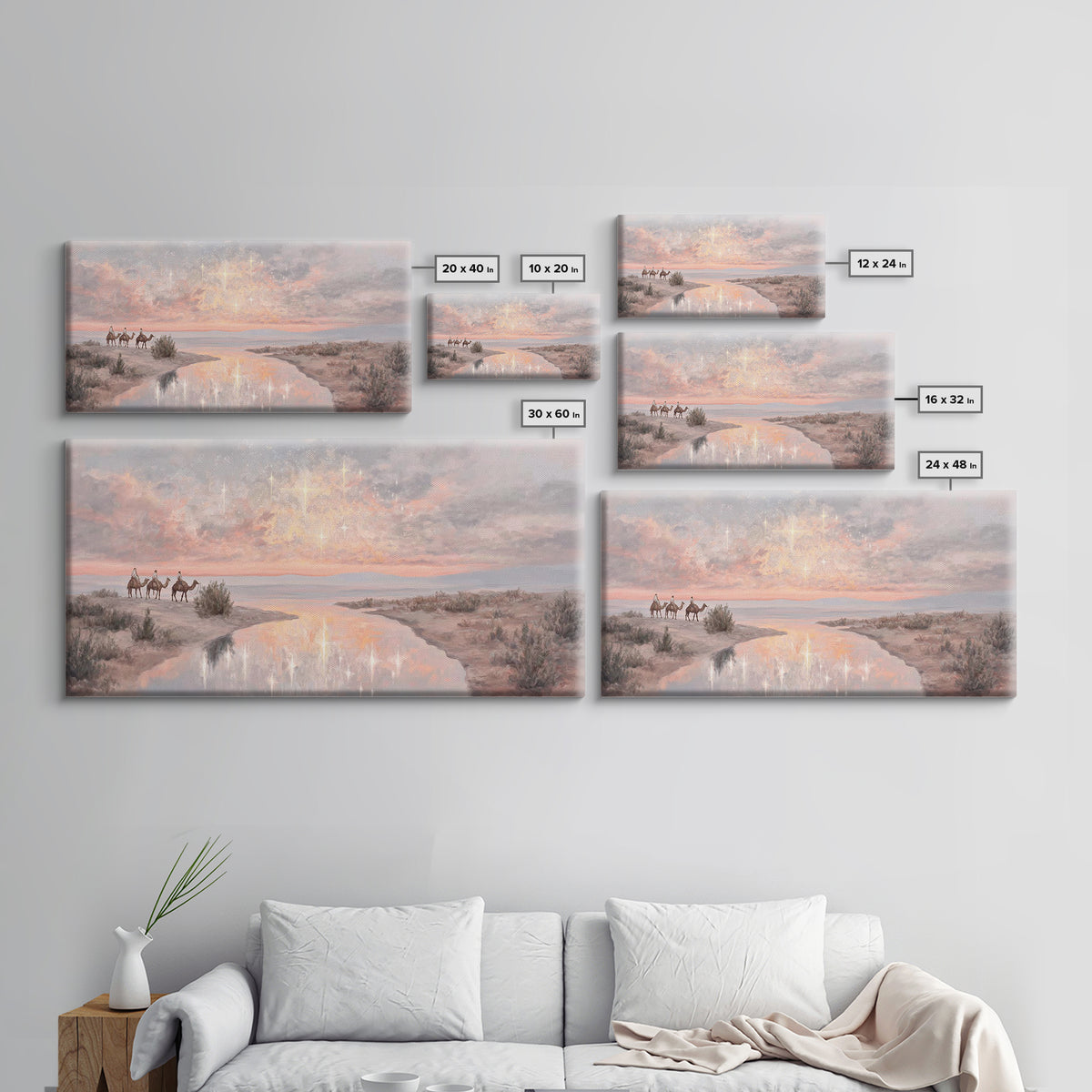 Gifts of the East | Framed Canvas Print | Christian Wall Art | Christmas Art | Christian Art Canvas | Vintage Christmas Art | Christian Chr