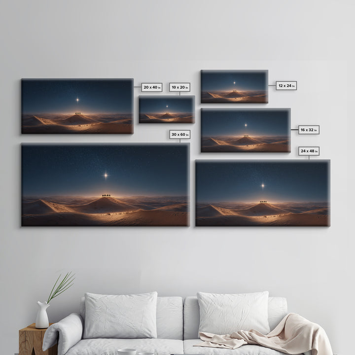 Radiance of Dawn, Framed Canvas Print, Christmas Art Prints, Christian Christmas Art, Christian Wall Art, Christian Art Painting, Modern Ch