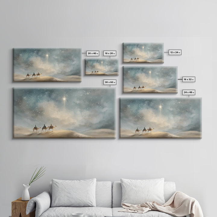 Desert Choir of Light – Framed Canvas Print – Christian Art – Christmas Wall Art – Christian Art Canvas – Christian Painting – Modern Chris