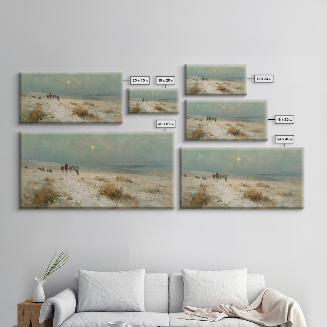 The Guiding Star – Framed Canvas Print – Christian Wall Art – Christmas Art – Jesus Painting – Christian Art Canvas – Christmas Wall Art