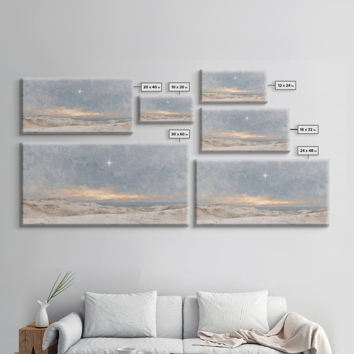 Holy Dawn Light | Framed Canvas Print | Christian Art Canvas | Christian Wall Art | Christmas Art | Jesus Painting | Christian Christmas Ar